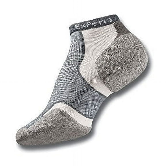 Thorlos Experia XCCU Running Socks Low Cut Grey Thin Cushion Moisture Wicking