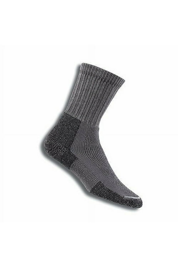 Men's KX Thick Padded Hiking Crew Socks, Pewter, Medium