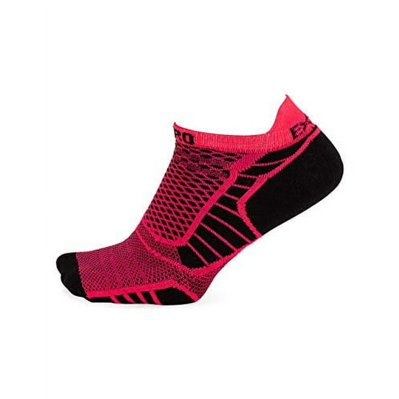 Thorlo Unisex Experia PROLITE Ultra-Light Cushion No Show Tab Socks Diva Pink/Black - XPTU-282