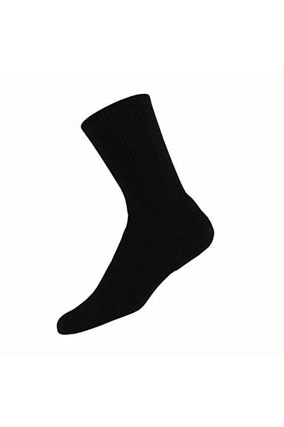 Unisex Walking Moderate Cushion Crew Sock Black - WX-552 BLACK