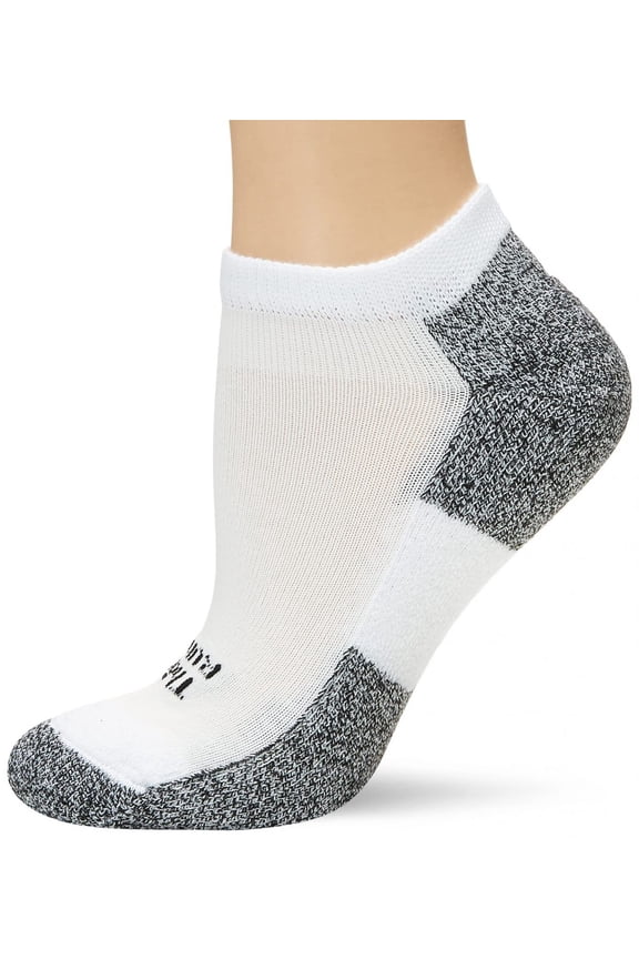 Womens LRCW Thin Cushion Running Low Cut Socks White Size Medium