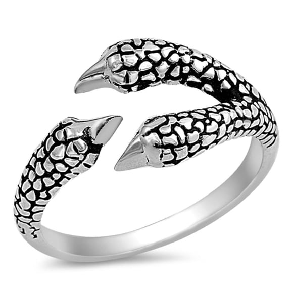 Thorn Bird Talon Open Biker Ring .925 Sterling Silver Band Jewelry Female Male Unisex Size 10