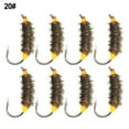Thorn Head Peacock Feathers Fly Fishing Bait 8pcs for Trout and