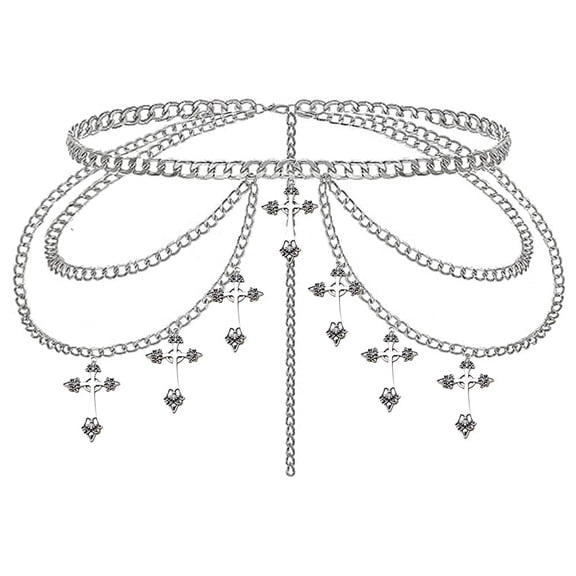 Thorn Heart Waist Chain Belt - Punk Gothic Crossover Body Belly Chains Tassel for Women Girl