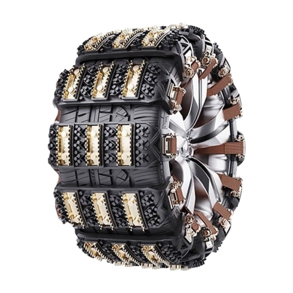 Thorn Pattern Heavy Duty Tire Chains, Traction Enhanced for Trucks & SUVs in Winter Snow Ice, Quick Installation Nylon Reinforced (15.8", Black)