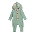 thumbnail image 1 of Thorn Tree Newborn Baby Girl Boy Hooded Romper Unisex Baby Knitted Jumpsuit Infant Kids Solid Outfits Baby Girl Boy Jumpsuit, 1 of 7