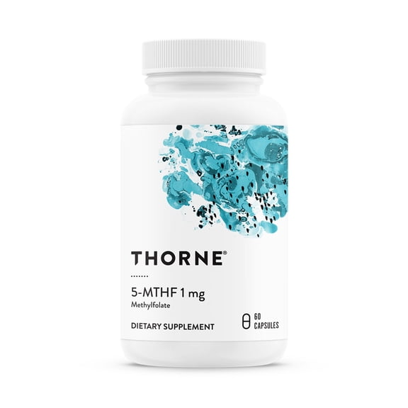 THORNE - 5-MTHF - Methylfolate (Active B9 Folate) Supplement - Supports Cardiovascular Health, Fetal Development, Nerve Health, Methylation, and Homocysteine Levels* - 60 Capsules - 5-MTHF 1mg