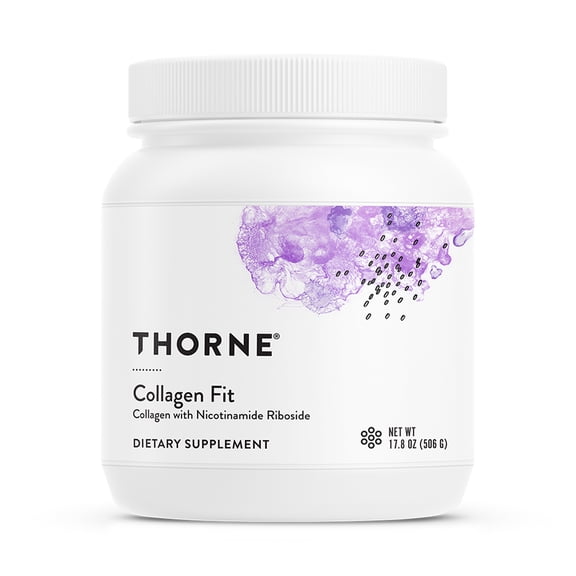 THORNE - Collagen Fit - Unflavored Collagen Peptides Powder with Nicotinamide Riboside - 15g of Collagen Peptides and 14g Protein per serving - NSF Certified for Sport - 17.8 Oz - 30 servings