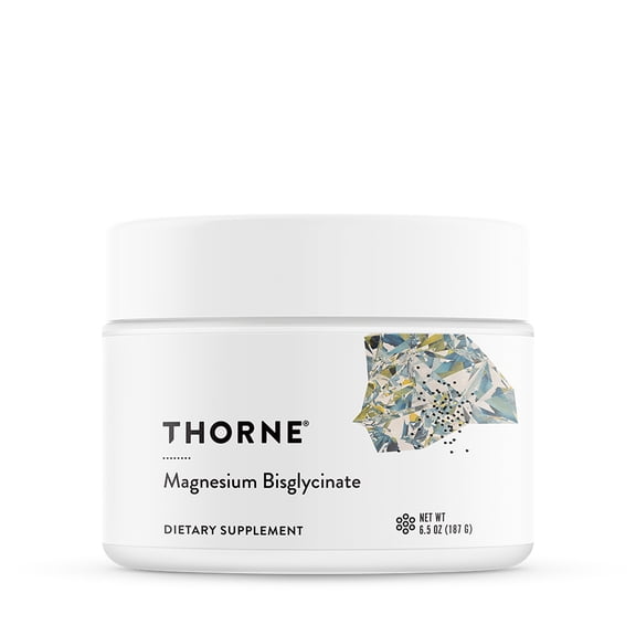 THORNE - Magnesium Bisglycinate - Powdered Magnesium Formula - Support Restful Sleep, Muscle Relaxation, Heart Health, and Metabolism* - NSF Certified for Sport - 60 Servings - 6.5 Oz Jar