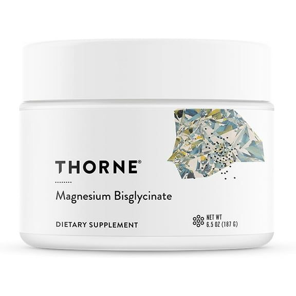 THORNE - Magnesium Bisglycinate - Powdered Magnesium Formula - Support Restful Sleep, Muscle Relaxation, Heart Health, and Metabolism* - NSF Certified for Sport - 60 Servings - 6.5 Oz Jar