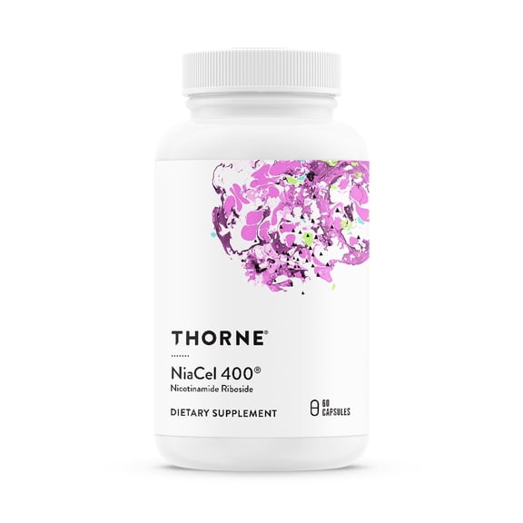 THORNE - NiaCel 400 - NAD Supplement - Nicotinamide Riboside - Support Healthy Aging, Cellular Energy Production & Sleep-Wake Cycle* - NSF Certified for Sport - Gluten Free - 60 Capsules- 60 Servings