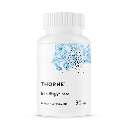 THORNE - Iron Bisglycinate - 25 mg Iron Supplement for Enhanced Absorption Without Gastrointestinal Side Effects* - NSF Certified for Sport - Gluten-Free - 60 Capsules