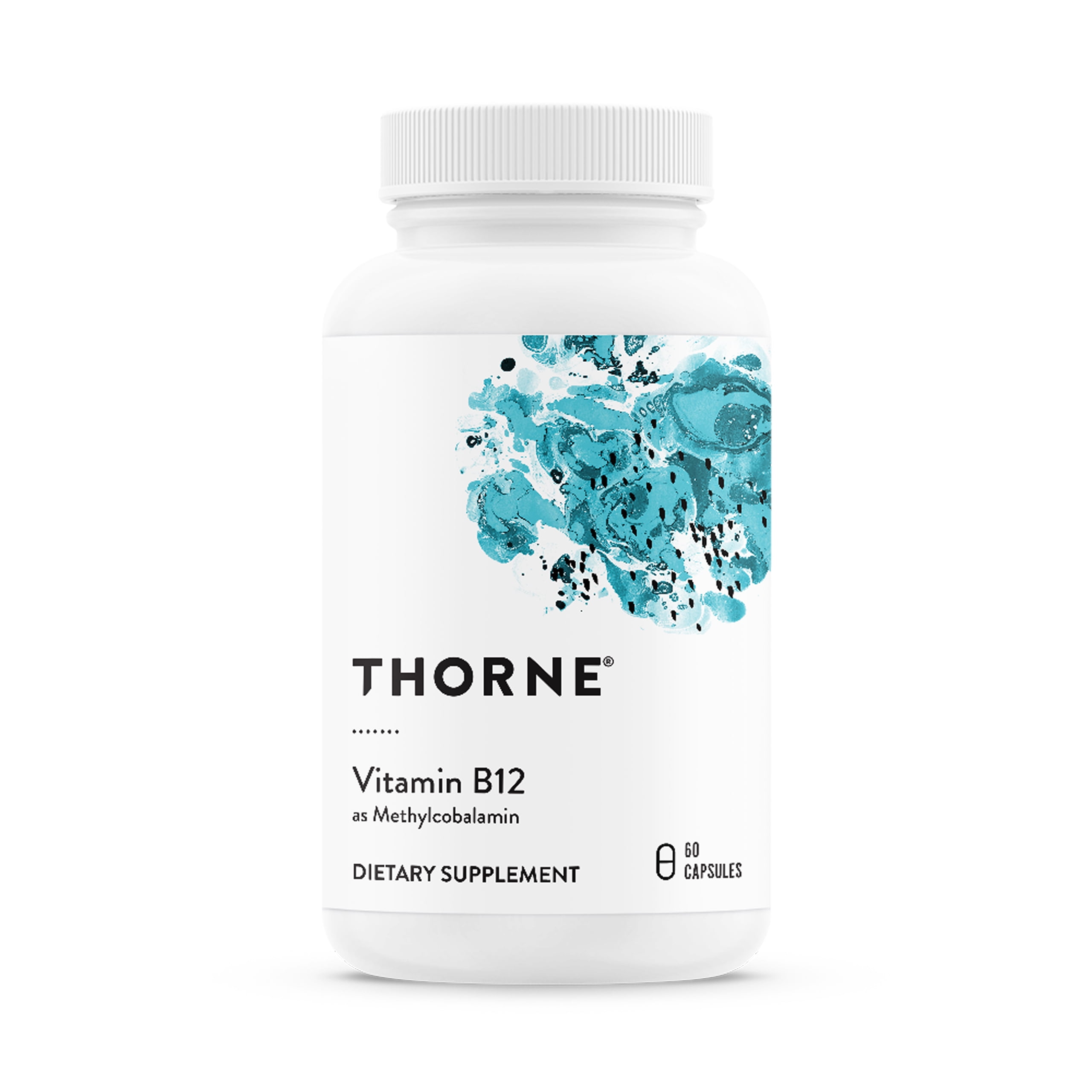 THORNE - Vitamin B12 - as Methylcobalamin - Supports Heart & Nerve Health, Blood Cell Function, Healthy Sleep & Methylation* - Gluten, Dairy & Soy-Free - 60 Capsules