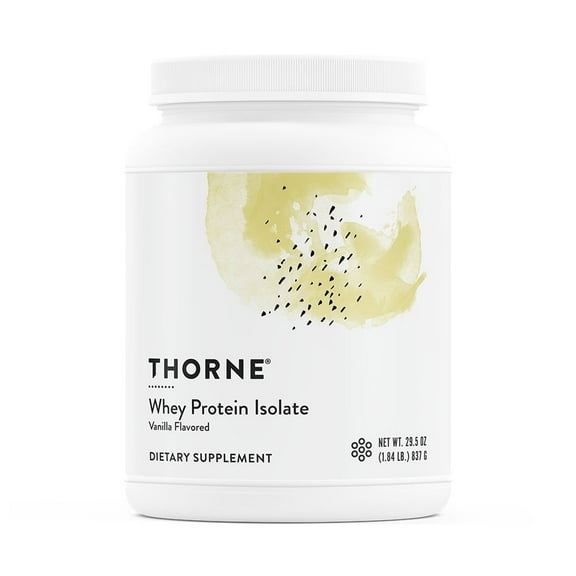 THORNE - Whey Protein Isolate - 21 grams of Easy-to-Digest Whey Protein Powder - NSF Certified for Sport - Vanilla - 29.5 Ounces - 30 Servings