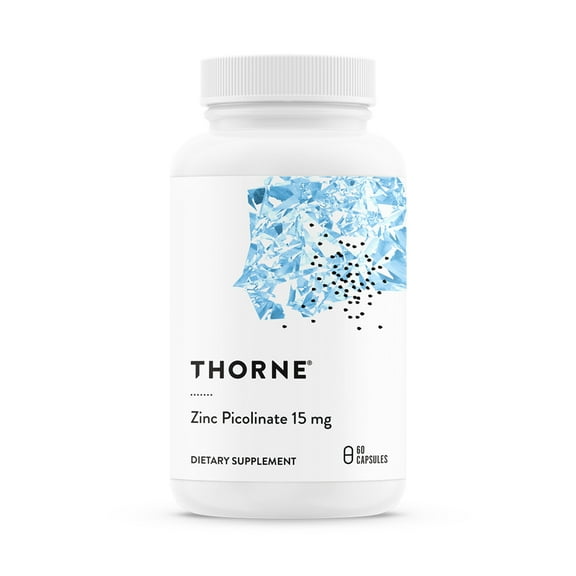 THORNE - Zinc Picolinate 15mg - Highly Absorbable Zinc Supplement - Supports Wellness, Immune System, Eye, Skin, and Reproductive Health* - Gluten-Free, Soy-Free, Dairy-Free - 60 Capsules