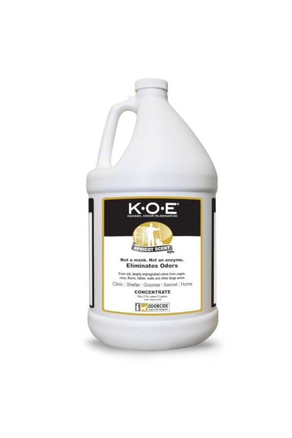 Thornell Odor Eliminator 128oz Concentrate K.O.E. Apricot Odor Eliminator for Strong Odor for Cages, Runs & More Pet Odor Eliminator for Home & Kennel w/Safe, Non-Enzymatic Formula