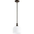 thumbnail image 1 of Thornfield Mews 1 Light Pendant in Bailey Street Home Home Collection Style 8 inches Wide By 9.5 inches High-Oiled Bronze Finish-Satin Opal Glass, 1 of 1
