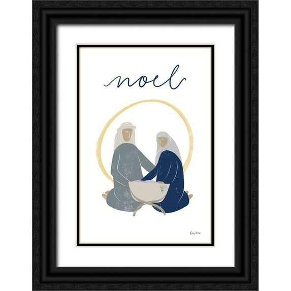 Thorns, Becky 11x14 Black Ornate Wood Framed with Double Matting Museum Art Print Titled - Nativity II with Navy