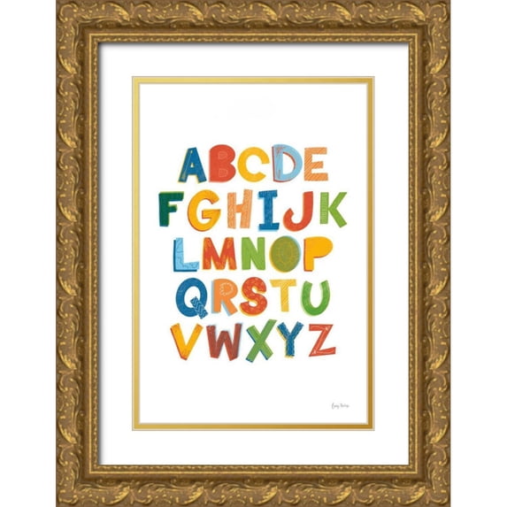 Thorns, Becky 11x14 Gold Ornate Wood Framed with Double Matting Museum Art Print Titled - Colorful Alphabet
