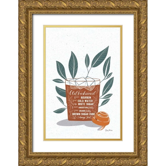 Thorns, Becky 11x14 Gold Ornate Wood Framed with Double Matting Museum Art Print Titled - Fruity Cocktails IV Rust