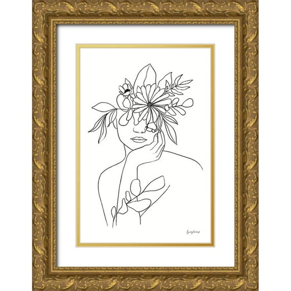 Thorns, Becky 11x14 Gold Ornate Wood Framed with Double Matting Museum Art Print Titled - Rooted III BW
