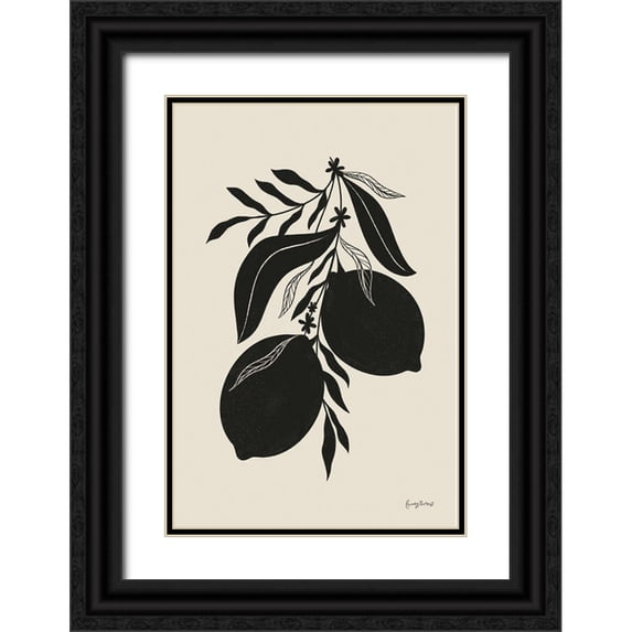 Thorns, Becky 13x18 Black Ornate Wood Framed with Double Matting Museum Art Print Titled - Lemon Silhouette II