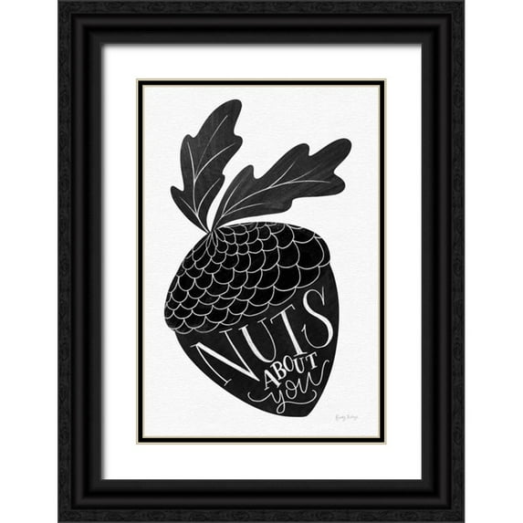 Thorns, Becky 13x18 Black Ornate Wood Framed with Double Matting Museum Art Print Titled - Nuts About You BW