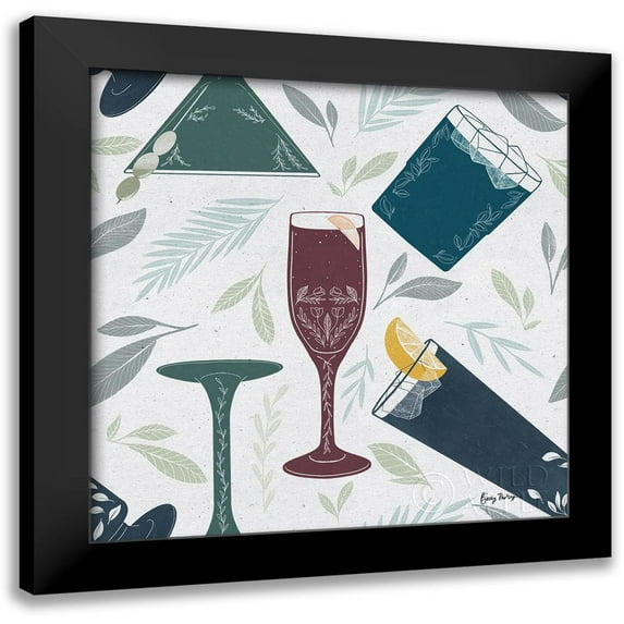 Thorns, Becky 15x15 Black Modern Framed Museum Art Print Titled - Fruity Cocktails Pattern IV