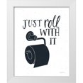 thumbnail image 1 of Thorns, Becky 15x18 White Modern Wood Framed Museum Art Print Titled - Bathroom Puns V Dark Blue, 1 of 4