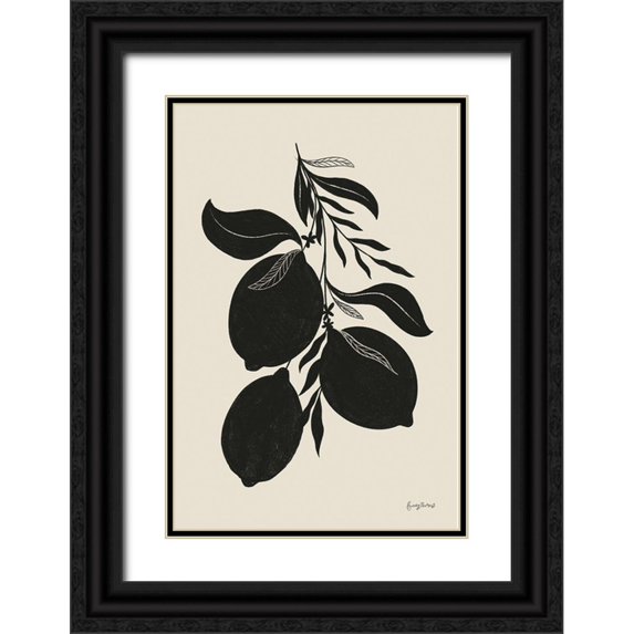 Thorns, Becky 17x24 Black Ornate Wood Framed with Double Matting Museum Art Print Titled - Lemon Silhouette I