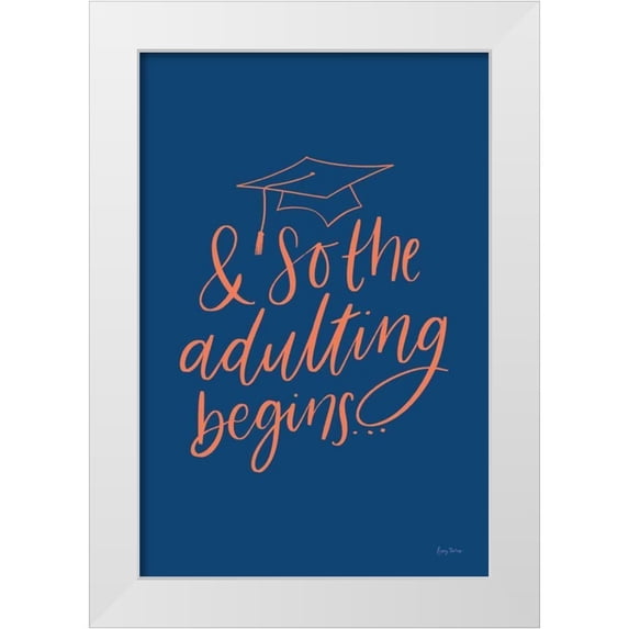 Thorns, Becky 17x24 White Modern Wood Framed Museum Art Print Titled - Graduation IV Blue