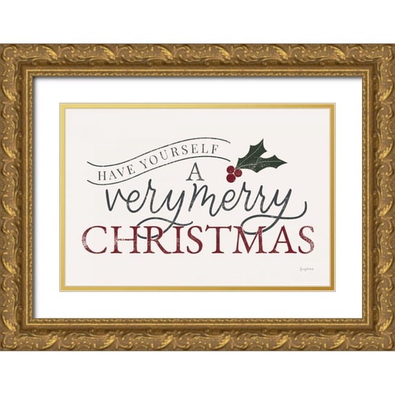 Thorns, Becky 18x13 Gold Ornate Wood Framed with Double Matting Museum Art Print Titled - Vintage Christmas IV
