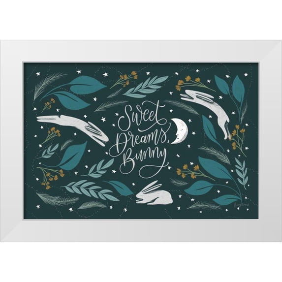 Thorns, Becky 18x13 White Modern Wood Framed Museum Art Print Titled - Sweet Dreams Bunny I