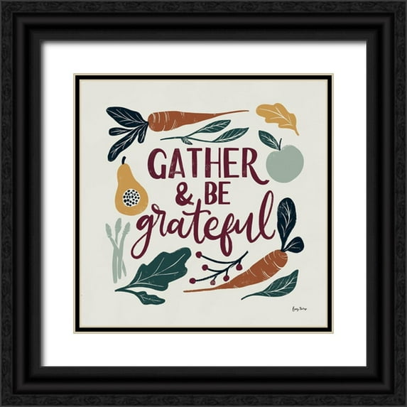 Thorns, Becky 20x20 Black Ornate Wood Framed with Double Matting Museum Art Print Titled - Harvest Lettering III