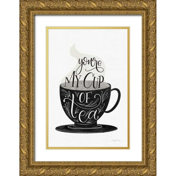 Thorns, Becky 23x32 Gold Ornate Wood Framed with Double Matting Museum Art Print Titled - My Cup of Tea BW