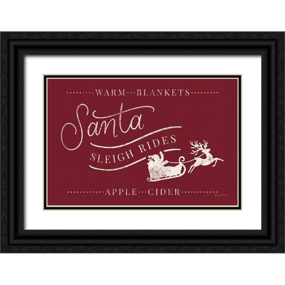Thorns, Becky 24x17 Black Ornate Wood Framed with Double Matting Museum Art Print Titled - Vintage Christmas VI Red