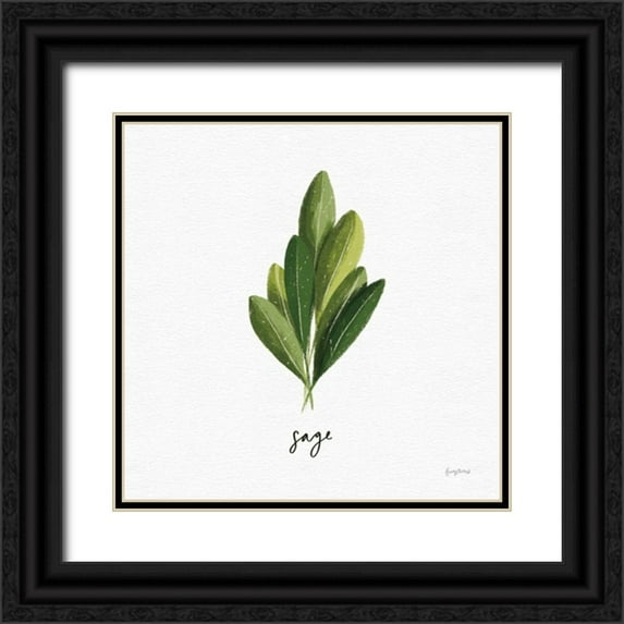 Thorns, Becky 26x26 Black Ornate Wood Framed with Double Matting Museum Art Print Titled - Herbs II White