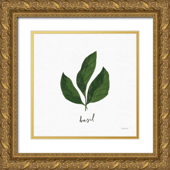Thorns, Becky 26x26 Gold Ornate Wood Framed with Double Matting Museum Art Print Titled - Herbs VI White