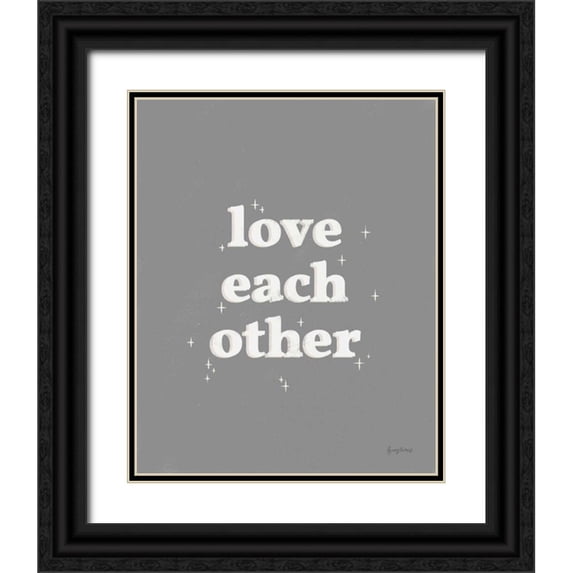 Thorns, Becky 26x32 Black Ornate Wood Framed with Double Matting Museum Art Print Titled - Love Each Other Dark Gray