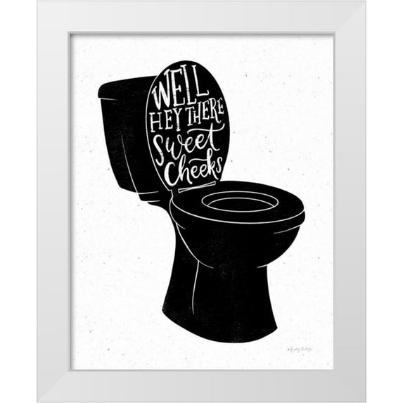 Thorns, Becky 26x32 White Modern Wood Framed Museum Art Print Titled - Bathroom Puns IV Black