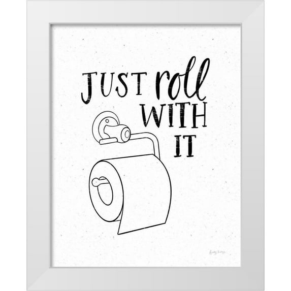 Thorns, Becky 26x32 White Modern Wood Framed Museum Art Print Titled - Bathroom Puns V