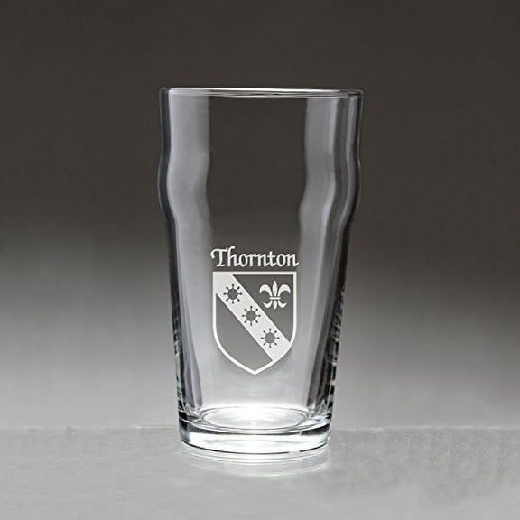 Thornton Irish Coat of Arms Pub Glasses - Set of 4 (Sand Etched)