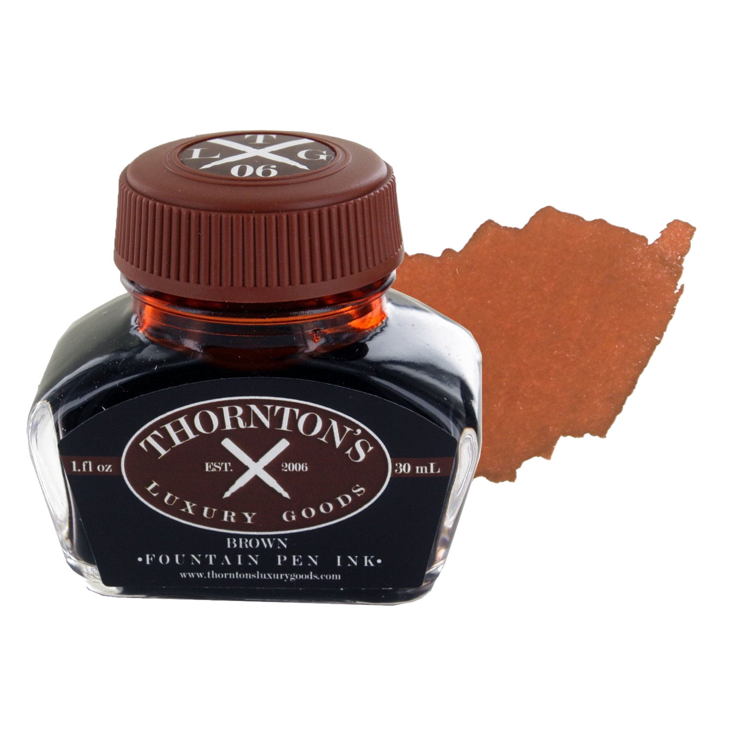 Thornton's Luxury Goods Premium Fountain Pen Ink Bottle 30ml - BROWN | Smooth Effortless Flawless Writing | Suitable for All Brand and Calligraphy Pens | Office Supplies | International Standard
