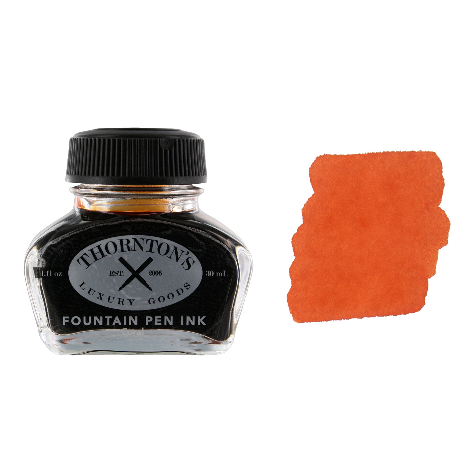 Thornton's Luxury Goods Premium Fountain Pen Ink Bottle 30ml - CORAL | Smooth Effortless Flawless Writing | Suitable for All Brand and Calligraphy Pens | Office Supplies | International Standard