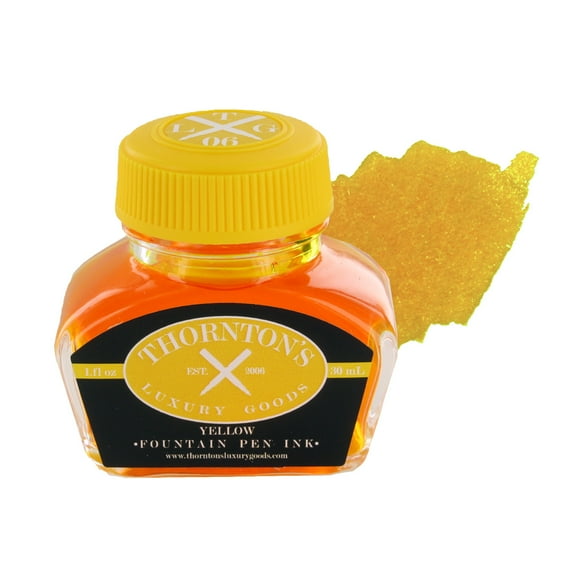 Thornton's Luxury Goods Premium Fountain Pen Ink Bottle 30ml - YELLOW | Smooth Effortless Flawless Writing | Suitable for All Brand and Calligraphy Pens | Office Supplies | International Standard