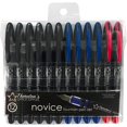 thumbnail image 1 of Thornton's Office Supplies Novice Disposable Fountain Pens Pack of 12 Medium Point Assorted Business Colors 6 Black Ink 4 Blue Ink 2 Red Ink - Reusable Drawing Journaling Hand Lettering Calligraphy, 1 of 6