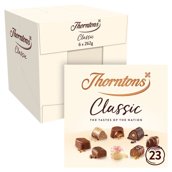 Thorntons Classic Collection Milk, Dark & White Chocolate Gift Box 262g (pack of 6)
