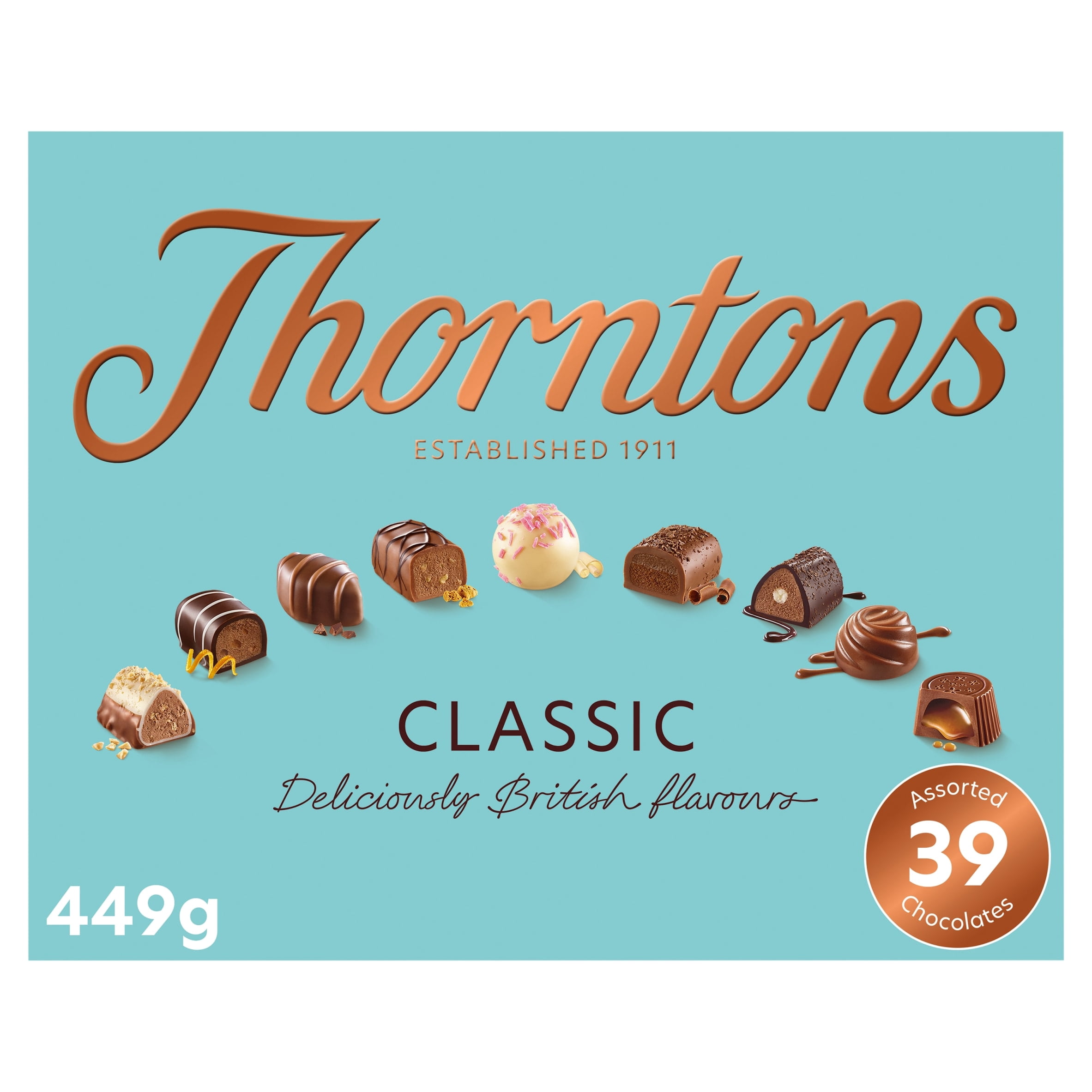 Thorntons Classic Collection Of Milk, Dark & White Chocolate 449G, Imported from Britain