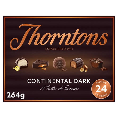 Thorntons Continental Dark Selection Box of Chocolates 264g, British Import (Pack of 3)