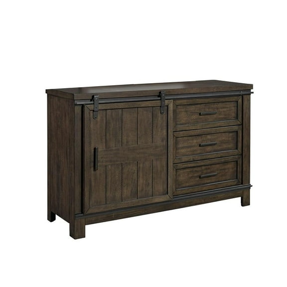 Thornwood Hills Dark Gray Barn Door Dresser